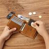 Men's Casual Vegetable-Tanned Leather Wallet – Multifunctional, Large Capacity, Short Coin Purse