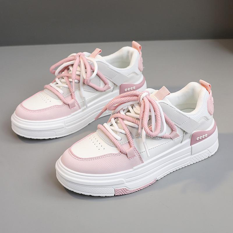 

[Customized] K1316 new little white shoes women s 2025 spring and summer board shoes sports shoes thick sole heightening college shoes 35
