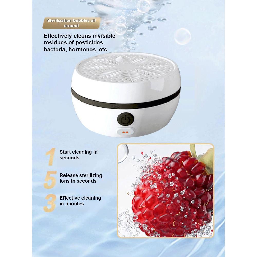 Small Household Sterilizer Food Cleaner Automatic Fruit Vegetable Washing Machine Portable Wireless Kitchen Fruit Washer