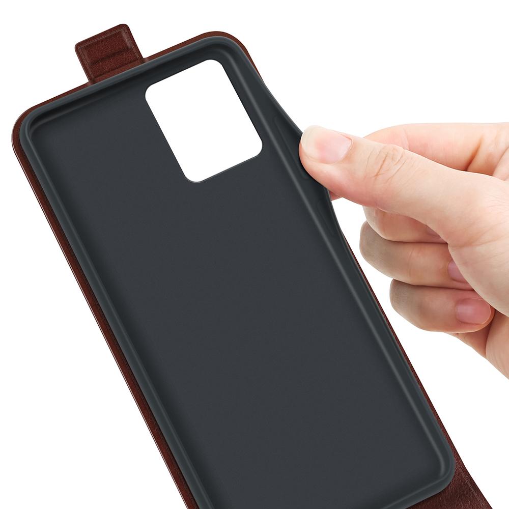 For Motorola Moto G53 5G Crazy Horse Texture PU Leather Card Holder Phone Case Vertical Flip Anti-drop Cover