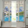 Lake Snow Mountain Forest Chiffon Sheer Curtains For Living Room Home Decoration Window Voile Tulle Curtain Drapes