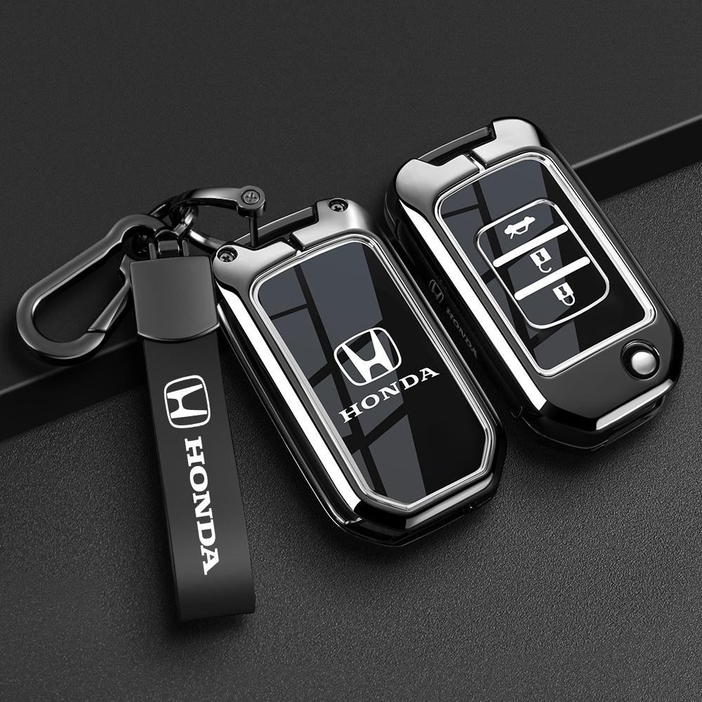 Carbon Fiber TPU Car Key Case Cover Protect Shell For Honda Civic CR-V HR-V Agreement Jade Crider Odyssey 2015-2018 Accessories