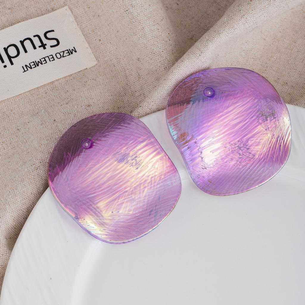 Dopamine Shrimp Stud Earrings Exaggerated Acrylic Geometric Oval Earrings Temperament Niche High-End Earrings