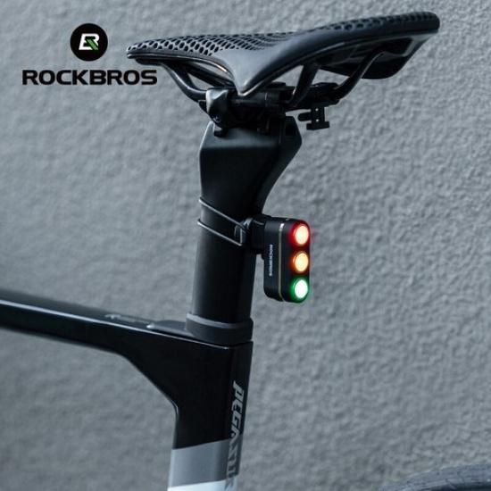ROCKBRS Bike Smart Rear Light Warning Taillight Brake Sensing USB 3Colors 5Modes