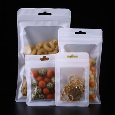 20Pcs Clear Plastic Zip Lock Bags Reclosable Gift Packaging Bag For DIY Jewelry Retail Food Matte Aluminum Foil Storage Pouch