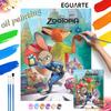 Zootopia Oil Painting Kit, Hand Painting Canvas DIY Home Decor