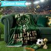 Custom Name Blanket Bucks Team Logo Artwork Blanket Bedding Blanket for Travel, Camping, Living Rooms, Offices, Sofas, Fan Christmas gift