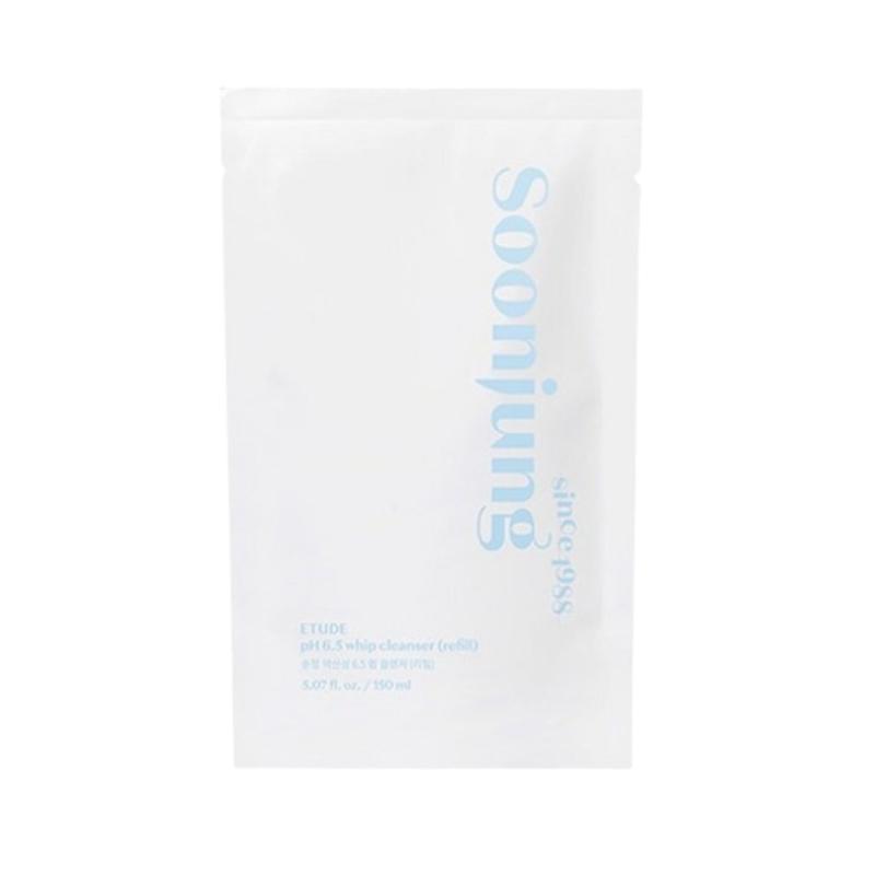 

ETUDE SoonJung pH 6.5 Whip Cleanser 250ml – Gentle Bubble Facial Cleanser for Sensitive Skin, Low pH Soothing Foam refill 150ml