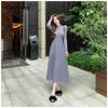 Style français automne hiver femmes Midi robe pull demi col noir gris Apicot café robe à tricoter élégante robe tricotée féminine