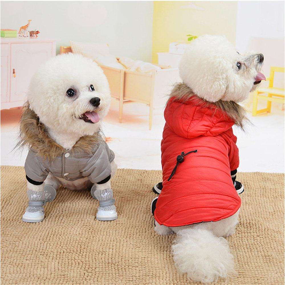 Winter Dog Clothes Lightweight Dog Coat Cotton Jacket for Small Dogs Outdoor Pet Cat Puppy Clothing with Hooded in Cold Weather