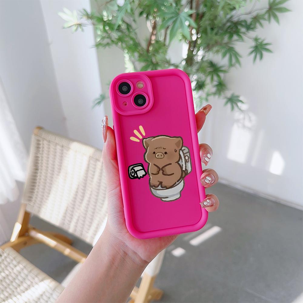 Funny Poop Piggy Pattern Soft TPU Phone Case for iPhone 17 Air 16 15 14 Pro Max Plus 13 12 Mini 8 7 X Xs Back Cover