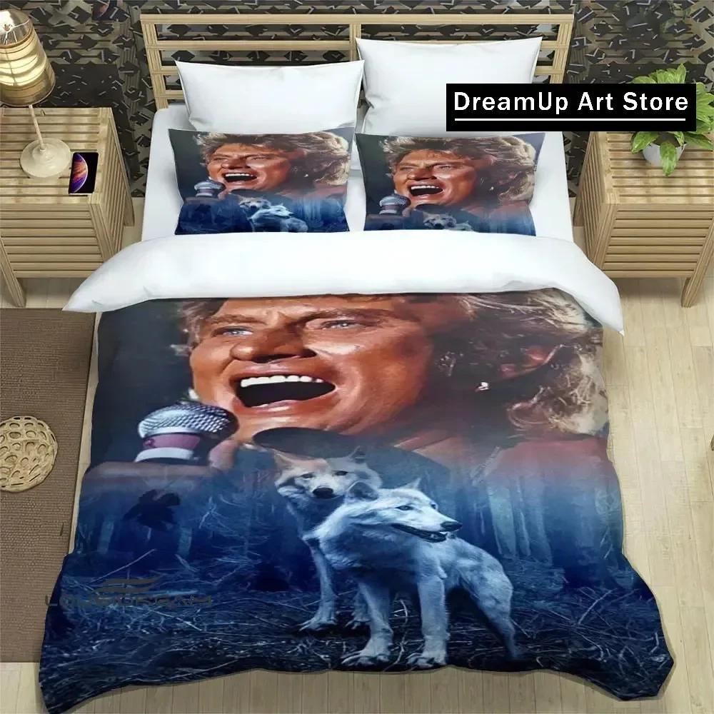 rock star Johnny Hallyday Bedding Set Boys Girls Twin Queen King Size Duvet Cover Pillowcase Bed boys Adult Bedroom