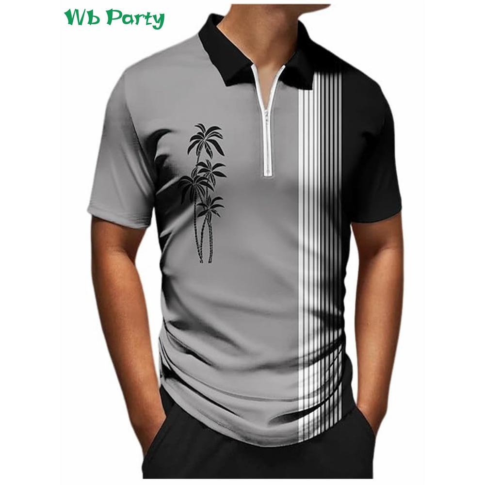 Vertical Striped Print Men's Shirts Men's Clothing Lapel Polo Shirt for Men Mens Clothing Mens Polo Shirts Simple Striped Tops