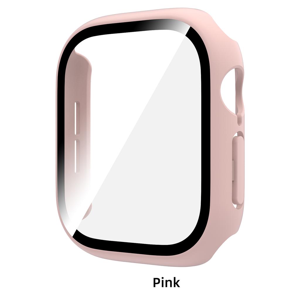 Gehärtetes Glas PC-Hülle für Apple Watch 12 46mm 42mm Harter Stoßfänger Displayschutz Abdeckung für Iwatch Serie 12 Schalen Zubehör 7