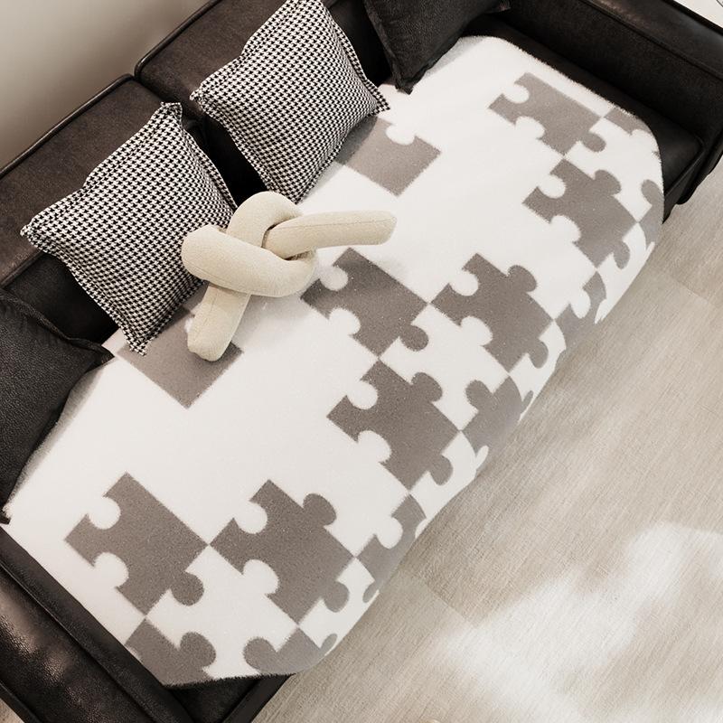 

Подушка для дивана из искусственного меха кролика Puzzle, европейский высококачественный нескользящий чехол для дивана, универсальный противоскользящий чехол для сиденья 90*90cm