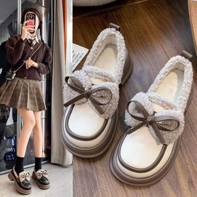 Retro Cake-soled Shoes, New Cotton Shoes, One-step Shoes