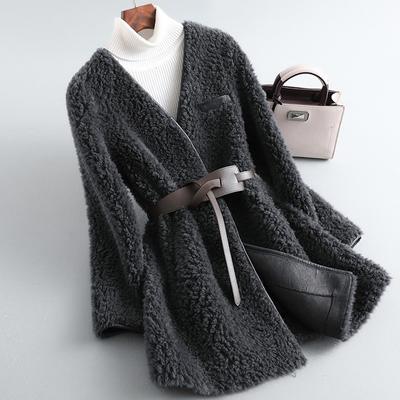 Winter New Woman's Lamb Fur One Long Coat