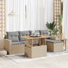 Vidaxl 6-Cz. Garden Furniture Set With Cushions, Beige, Poly Rattan