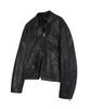 Easy No Easy Synthetic Leather Crop Biker Jacket - Black