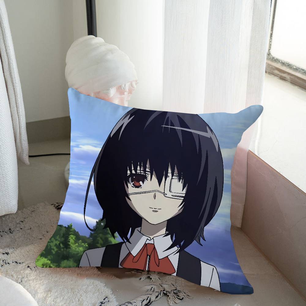 M-Misaki Mei Cartoon Animation Cushion Cover Inches Farmhouse Decor Home Throw Pillow Covers For Couch Decorations