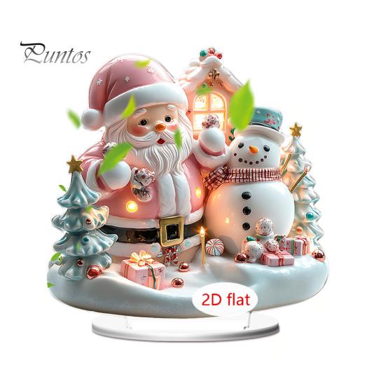 Christmas Party Supplies 2D Acrylic Angel Figurine with Warm LED Lights, Glowing Holiday Tabletop Decorative Signs Decor for Home Living Room