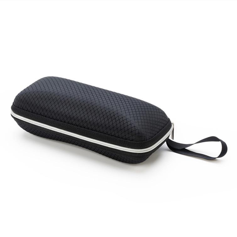 

Diamond Pattern Retro Zipper Eyeglass Case - Portable & Durable 16.3x7x5.2 cm чёрный