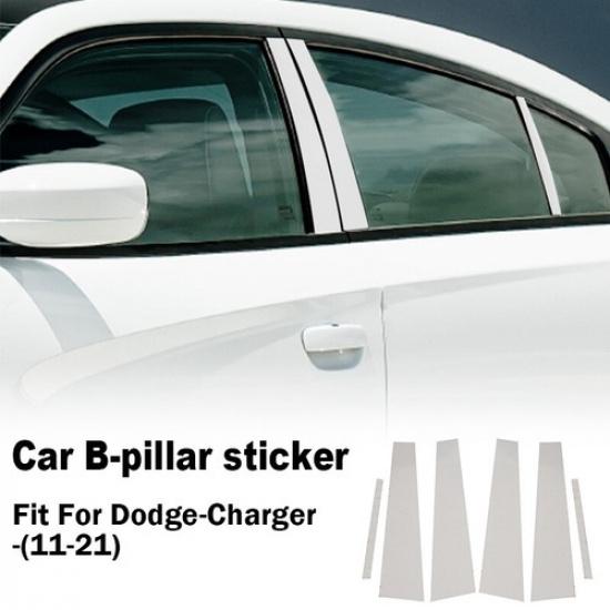 6PCS Chrome Window Pillar Posts Door Trim Cover Set For Dodge Charger 2011-2021