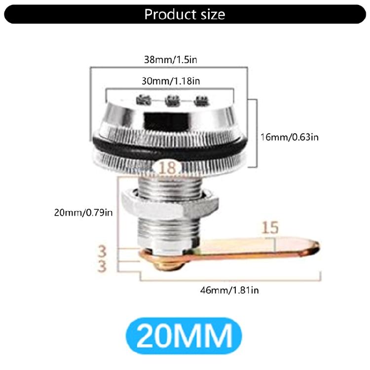 2pcs Elegant 3 Digit Code Cams Lock for Mailbox and Cabinet Sturdy Without Key Zinc Alloy Materials Home Accessory