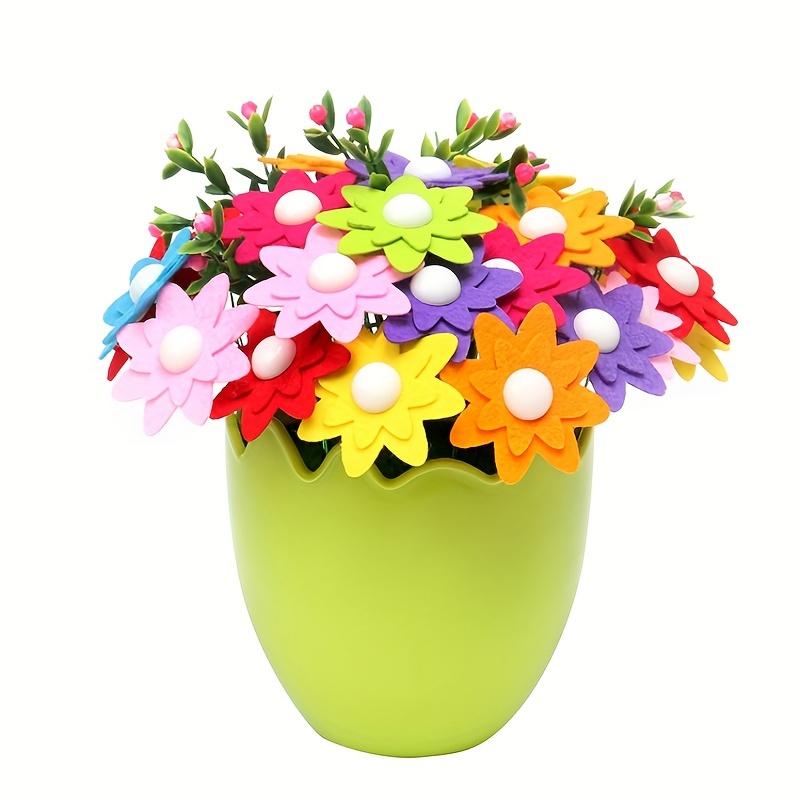 DIY Crafting Material Kit for Home Decor Flower Bouquet (1 Set) - Educational Hand Bouquet Toy with Pearl Flowers, Evening Primrose & Star Elements