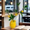 Suport ceramic hidroponic pentru flori Ghiveci drăguț pentru flori Vas lămâie rodie Sufragerie