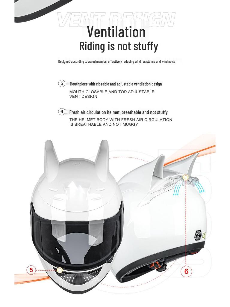 Universal Full Face Motorcycle Helmet with Dragon Horn for Men & Women