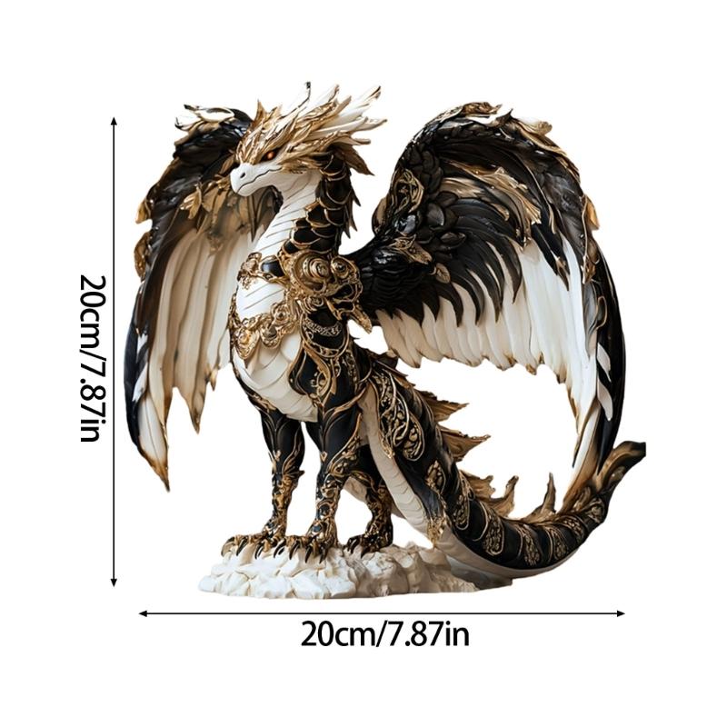 Acrylic Dragon Figurines Sculptures Lovely Animal Statues Decorative Ornaments for Living Room,Bedroom Home Decorations