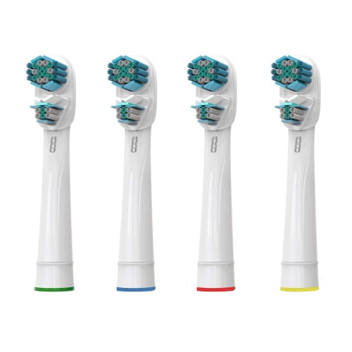 Four Replacement Toothbrush Heads for Oral-B Dual Clean. Dual-head Design for Enhanced Cleaning and Plaque Removal. Compatible with a Wide Range of Mo