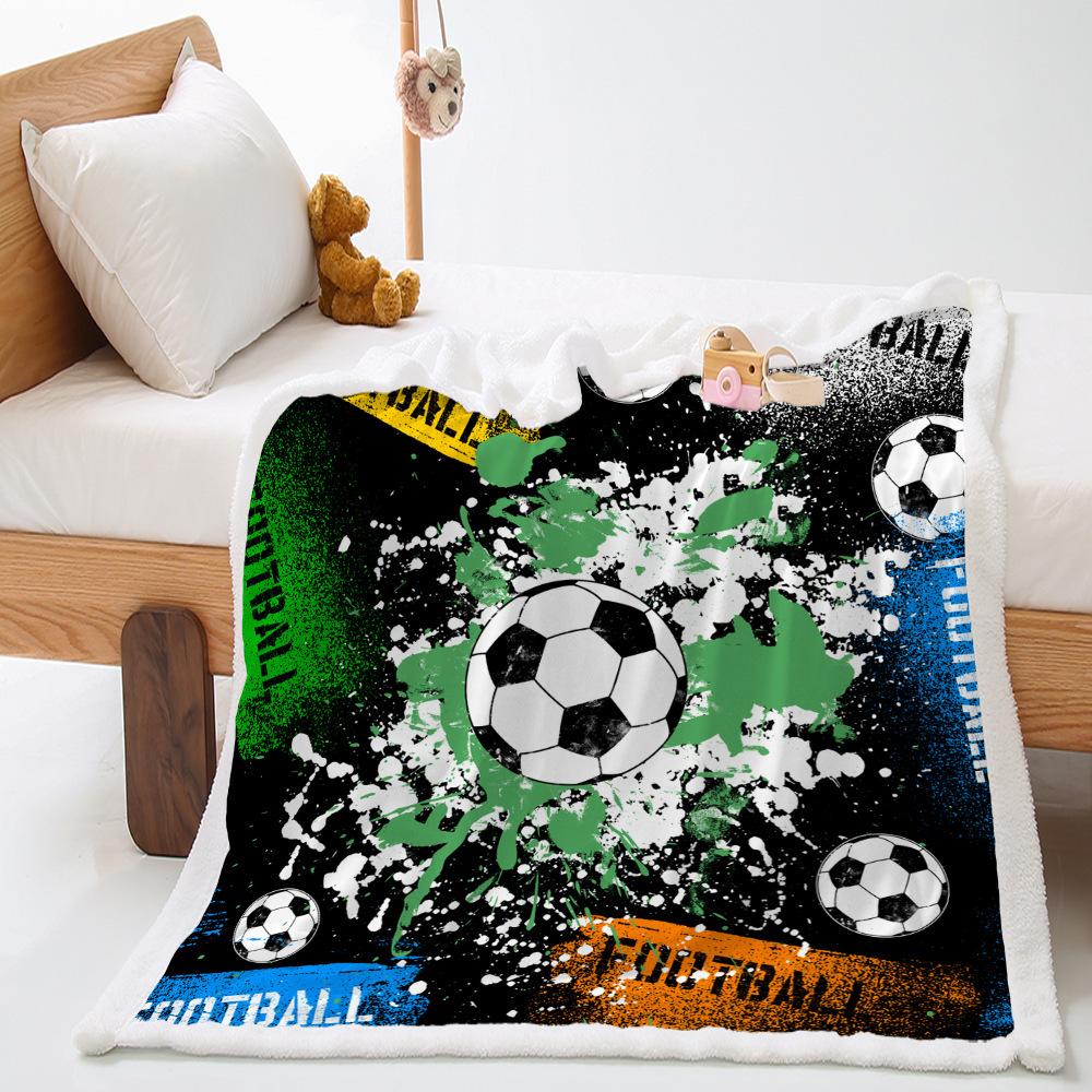 Basketball Sports Blanket Lamb Fleece Crystal Fleece Double Blanket Blanket