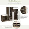 Shoe Storage Bench & Shoe Cabinet, Multifunctional Shoe Rack with Upholstered Seat, Versatile Shoe Storage Solution with Adjustable Shelves for The