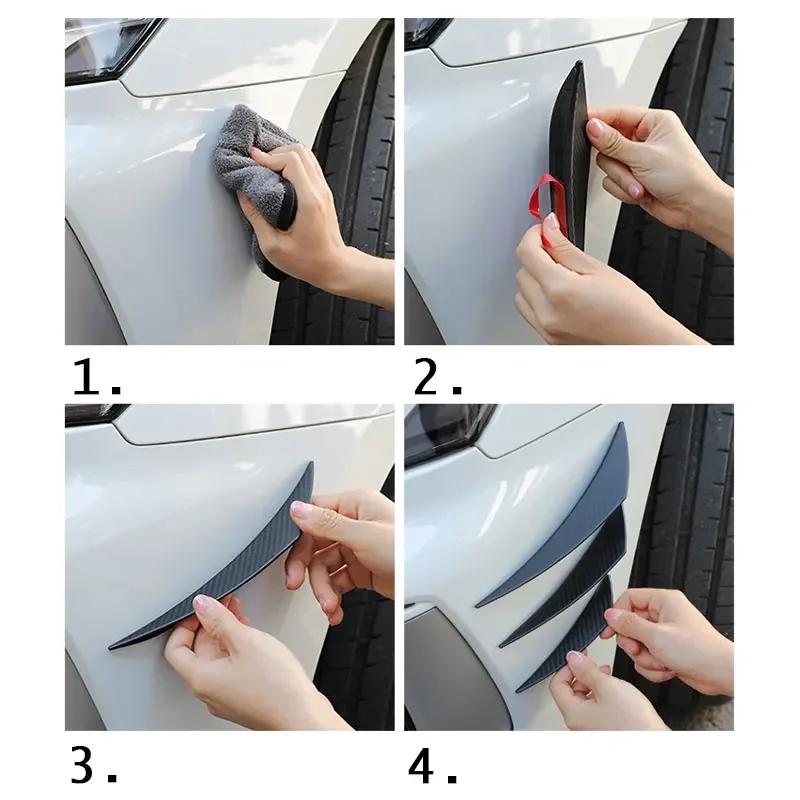 4/6 pcs front bumper lip decoration diffuser splitter fins body spoiler canard modified car exterior parts universal