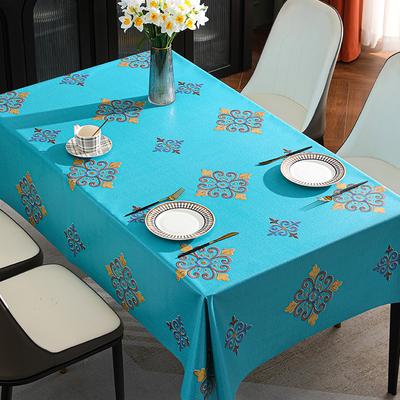 Toalha de Mesa de PVC Bordada Chinesa Impermeável, à Prova de Óleo e Anti-Escaldante Retangular Tapete para Mesa de Jantar