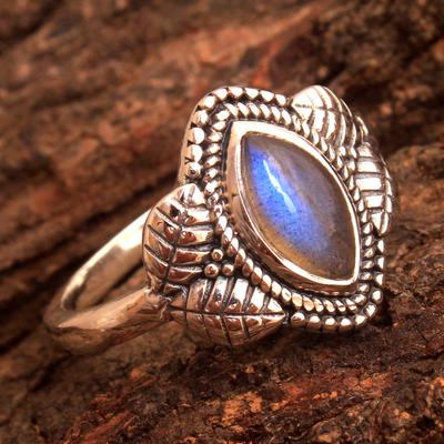 Anello labradorite, anello d'argento, gioielli fatti a mano, gioielli di fascino d'argento, gioielli di dichiarazione