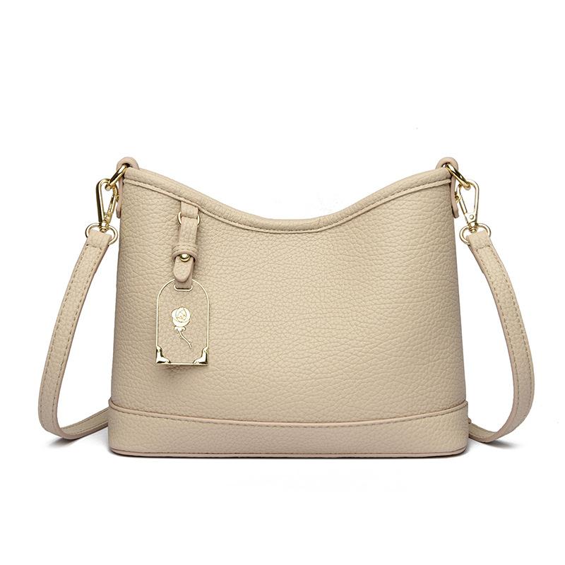 

Fashion women s bag tote bag large capacity women s new lychee pattern shoulder oblique span shoulder bag абрикосовый