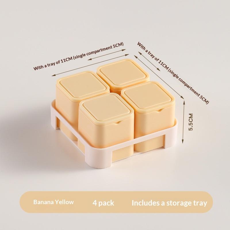 Food Grade Baby Food Storage Containers 4 Grids with Lids Tray Design for Baby Homemade Food Freezing Use