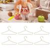 10pcs Gold Doll House Clothes Hanger Rose Gold Outfit Holder Doll Garment Hanger  Wardrobe Storage