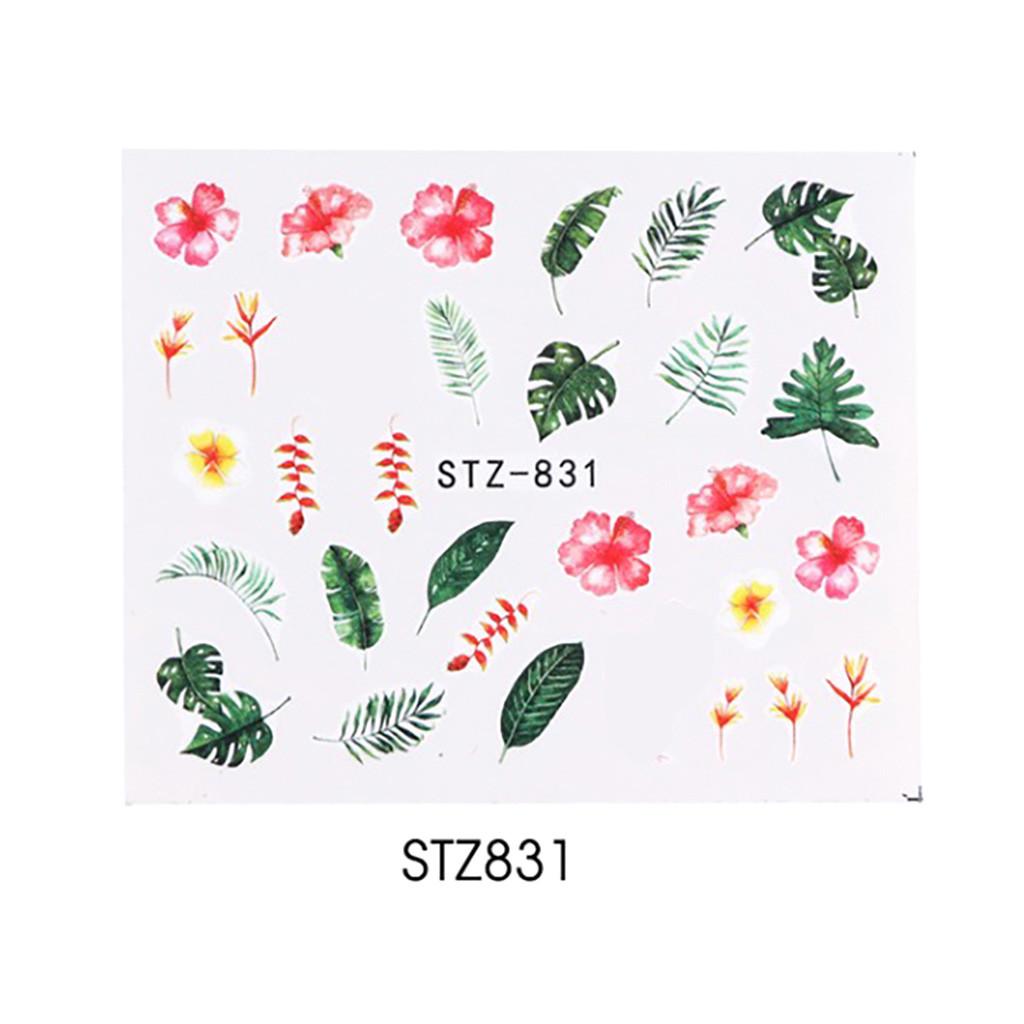 Water Transfer Sticker Decals Flower Leaf Summer DIY Manicure Decor