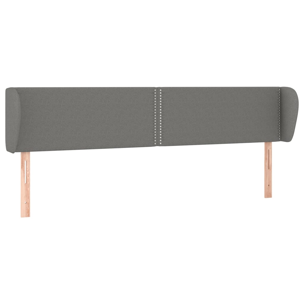 Headboard with Ears Dark Gray 203 x 23 x 78 88 cm Fabric