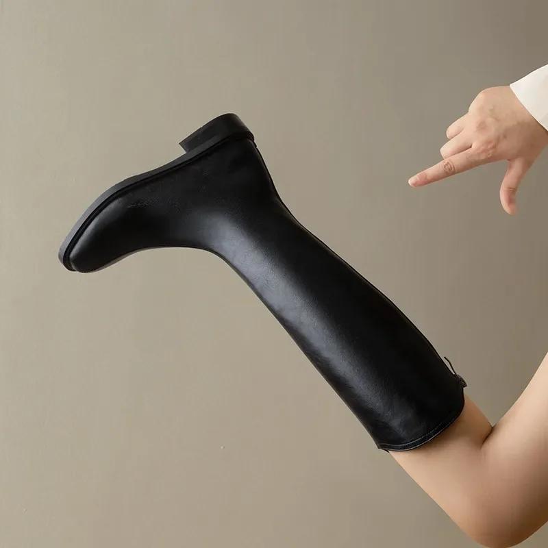 

Обувь для женщин 2025 Осень Мода Новые женские сапоги с V-образным вырезом Ковбойские сапоги в западном стиле Тонкие высокие сапоги-рыцари Botas De Para Mujer 42