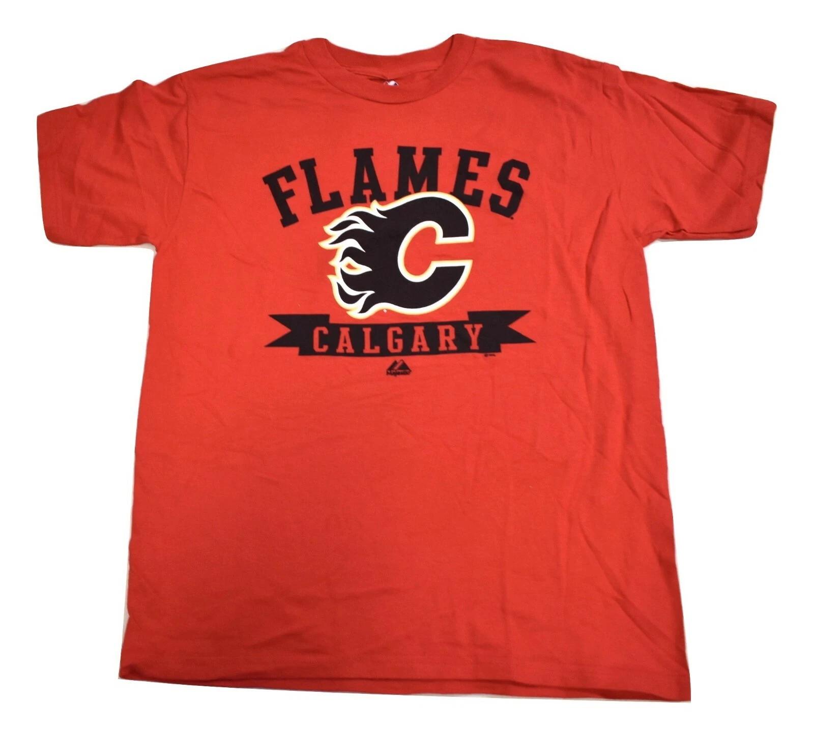 Majestic Youth Boys NHL Calgary Flames Hockey NWT L S