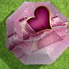 1pc Heart Pearls Automatic Folding Umbrella, Heavy Duty 8 Rib Iron Frame,  Suitable for Travel, Daily Use, Birthday, Decor Gift m0104053