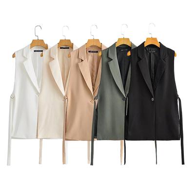 Women Fashion Plaid Vest V-Neck Single Breasted Sleeveless Jackets Female Chic