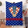 Coperta con Emblema del Calcio Croato Coperta in Flanella da Esterno per Campeggio, Escursionismo, Feste in Giardino, Essenziali per Picnic, regalo per famiglia e amici