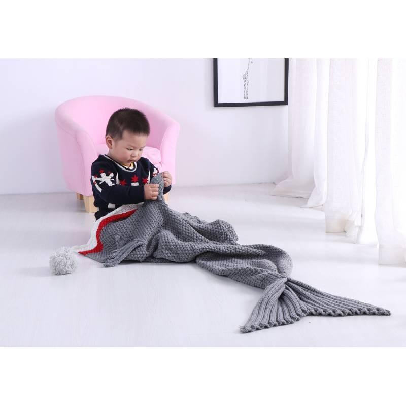 Kids Shark Blanket With Acrylic Material For Childrens Bedroom Use