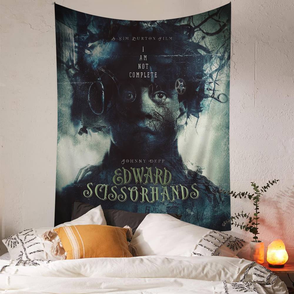 Movie E-Edward S-Scissorhands Cartoon Tapestry Wall Hanging Decoration Household Home Decor